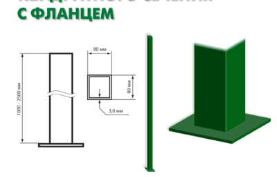 Столбы из профтрубы для заборов и заграждений